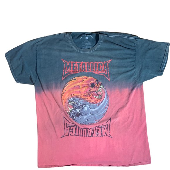 Metallica Yin Yang Skulls Red Black T Shirt Men's 2XL - Picture 1 of 8